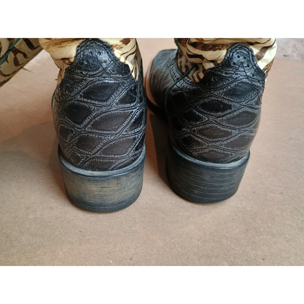 Ariat Womens Zebra Print Western Square Toe Boot Sz 8 B Cowgirl Animal Print - Picture 11 of 11